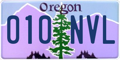 OR license plate 010NVL