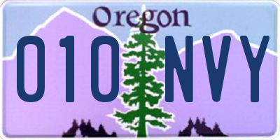 OR license plate 010NVY
