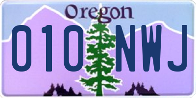 OR license plate 010NWJ