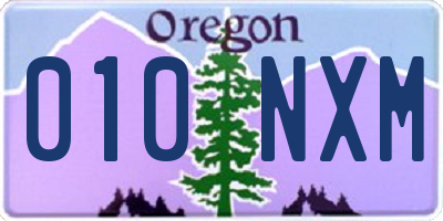 OR license plate 010NXM