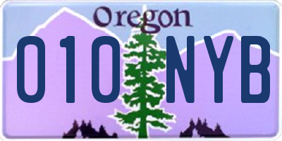 OR license plate 010NYB
