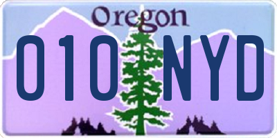 OR license plate 010NYD