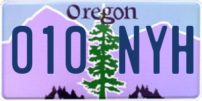OR license plate 010NYH