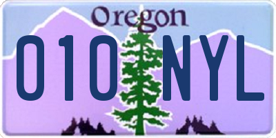 OR license plate 010NYL
