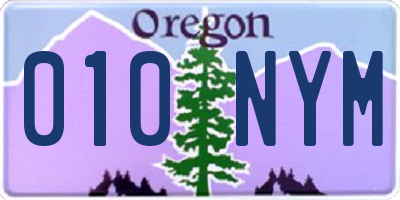 OR license plate 010NYM