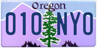 OR license plate 010NYO