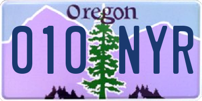 OR license plate 010NYR