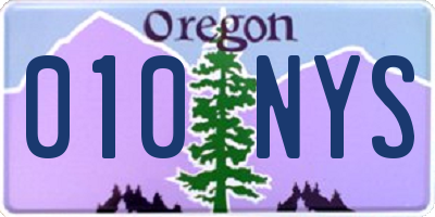 OR license plate 010NYS