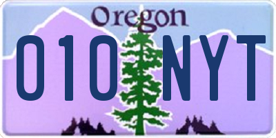 OR license plate 010NYT