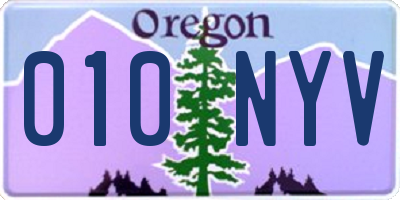 OR license plate 010NYV