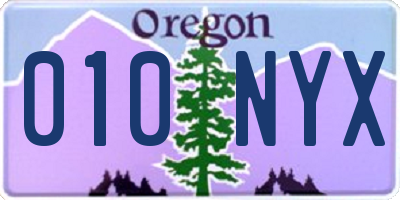 OR license plate 010NYX