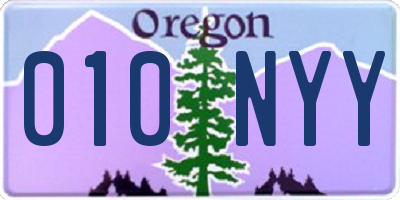 OR license plate 010NYY