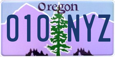 OR license plate 010NYZ