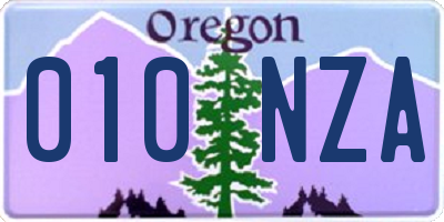 OR license plate 010NZA