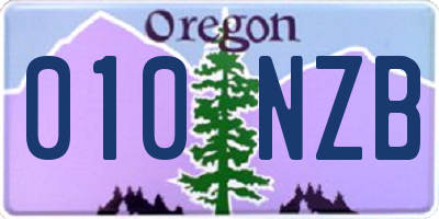 OR license plate 010NZB