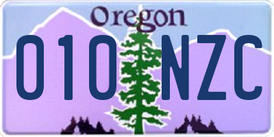 OR license plate 010NZC