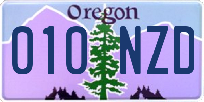 OR license plate 010NZD