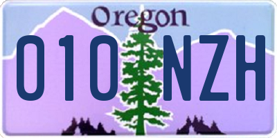 OR license plate 010NZH