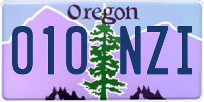 OR license plate 010NZI
