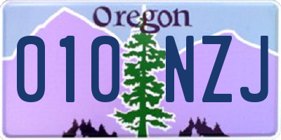 OR license plate 010NZJ