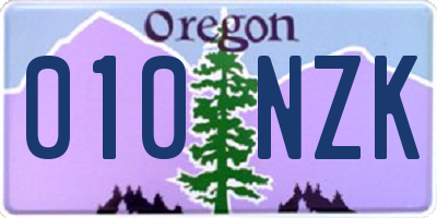 OR license plate 010NZK