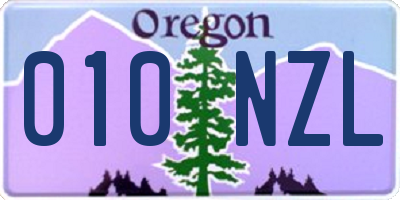 OR license plate 010NZL