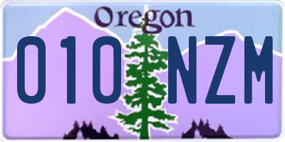 OR license plate 010NZM