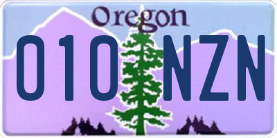 OR license plate 010NZN
