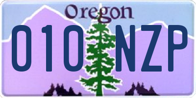 OR license plate 010NZP
