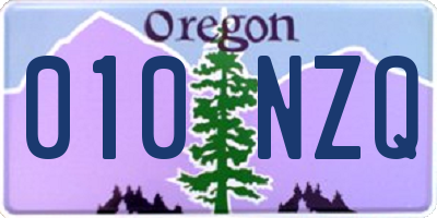 OR license plate 010NZQ