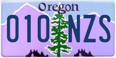 OR license plate 010NZS