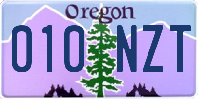 OR license plate 010NZT