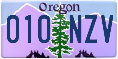 OR license plate 010NZV