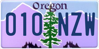 OR license plate 010NZW