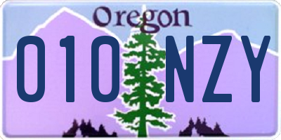 OR license plate 010NZY