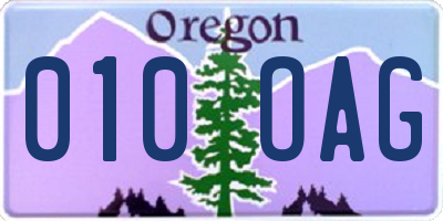 OR license plate 010OAG