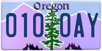 OR license plate 010OAY