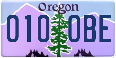 OR license plate 010OBE
