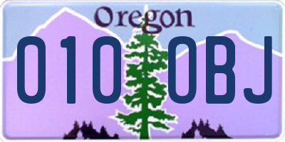 OR license plate 010OBJ