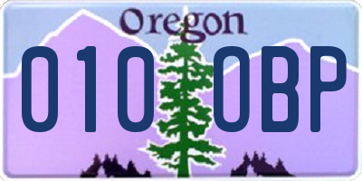 OR license plate 010OBP
