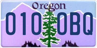 OR license plate 010OBQ