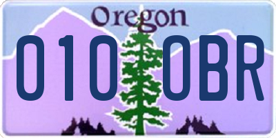 OR license plate 010OBR