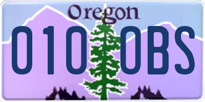 OR license plate 010OBS