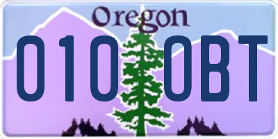 OR license plate 010OBT