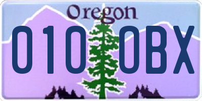 OR license plate 010OBX