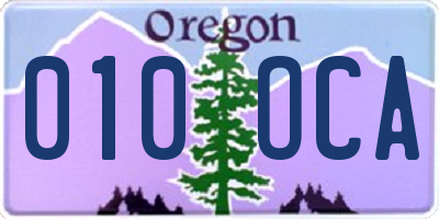 OR license plate 010OCA
