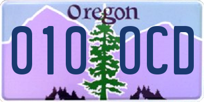 OR license plate 010OCD