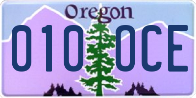 OR license plate 010OCE