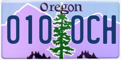 OR license plate 010OCH