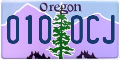 OR license plate 010OCJ